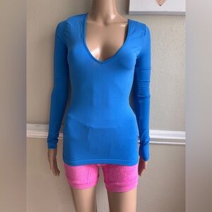 Free people seamless Blue Long Sleeve Women's Top nwot XS/s